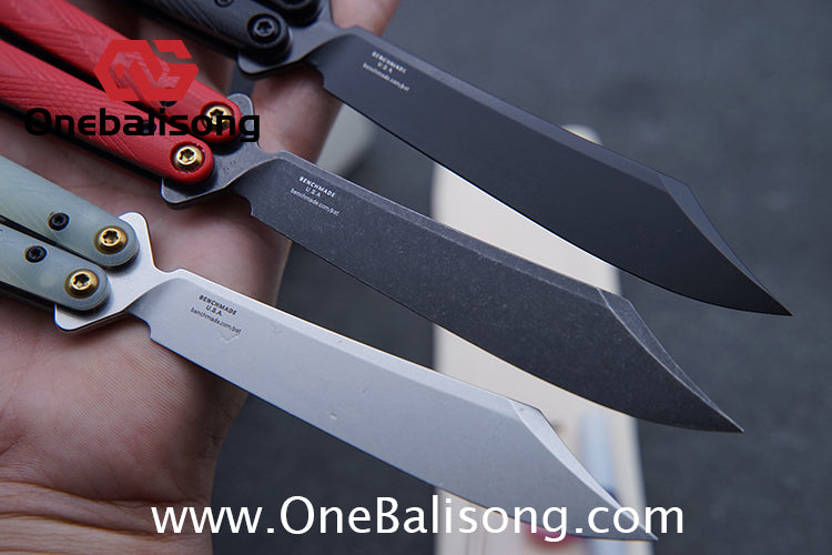 Baliplus BM99 Necron Balisong Clone Sandwich Titanium/G10+Stainless Steel Handle Live/Fake Blade Bushing