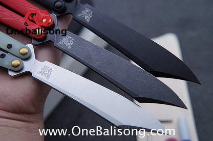 Baliplus BM99 Necron Balisong Clone Sandwich Titanium/G10+Stainless Steel Handle Live/Fake Blade Bushing