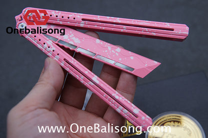 TITAN Cut off Worries Balisong TC21 Titanium Alloy Handle M390 Stainless Steel Blade Bushing