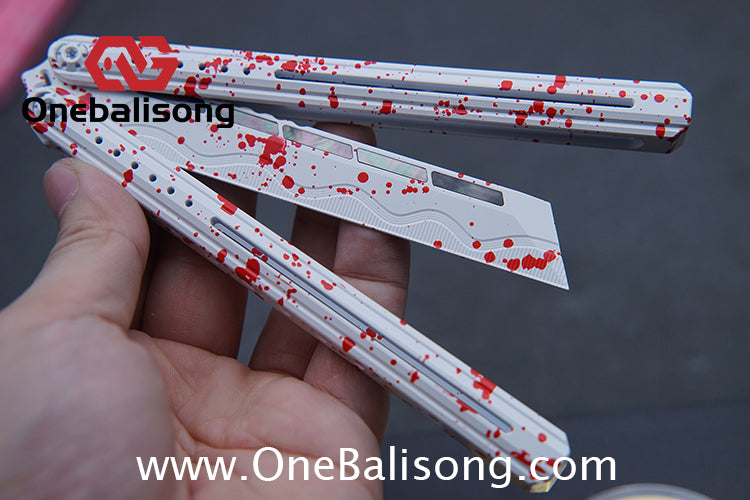 Titan Breaking Sorrow Balisong TC21 Titanium Alloy Handle M390 Stainless Steel Blade Bushing