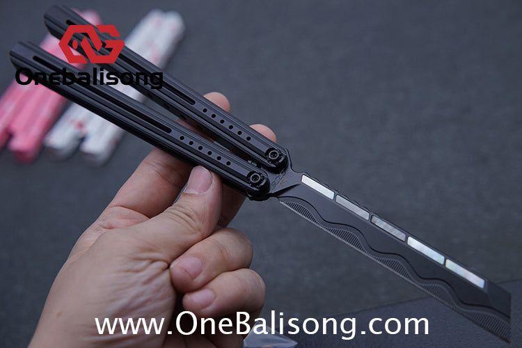 Titan Breaking Sorrow Balisong TC21 Titanium Alloy Handle M390 Stainless Steel Blade Bushing