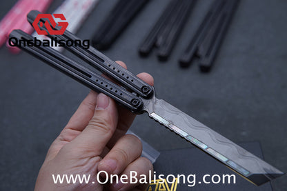 TITAN Cut off Worries Balisong TC21 Titanium Alloy Handle M390 Stainless Steel Blade Bushing