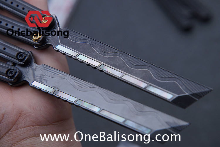 Titan Breaking Sorrow Balisong TC21 Titanium Alloy Handle M390 Stainless Steel Blade Bushing