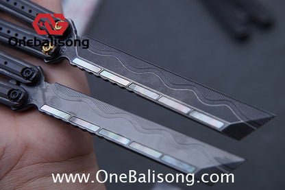 TITAN Cut off Worries Balisong TC21 Titanium Alloy Handle M390 Stainless Steel Blade Bushing