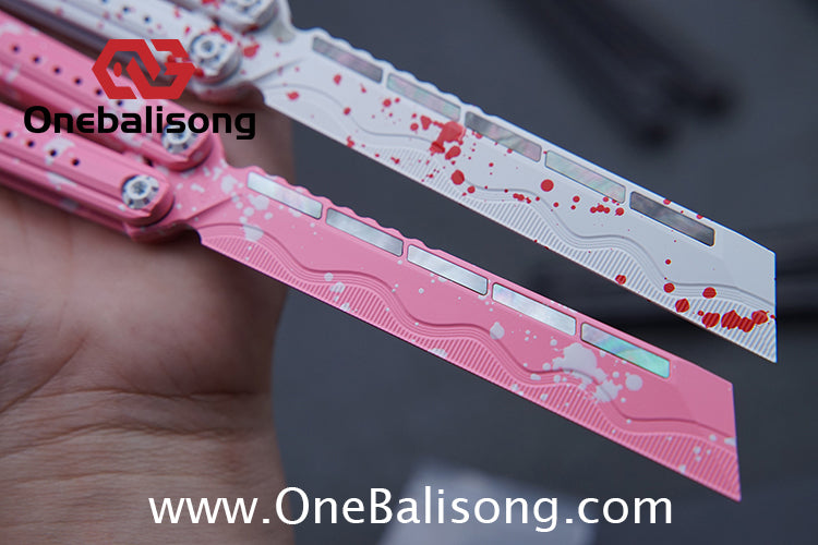 Titan Breaking Sorrow Balisong TC21 Titanium Alloy Handle M390 Stainless Steel Blade Bushing