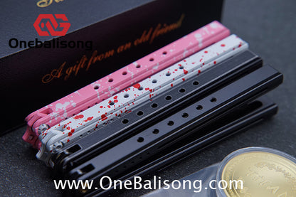 TITAN Cut off Worries Balisong TC21 Titanium Alloy Handle M390 Stainless Steel Blade Bushing