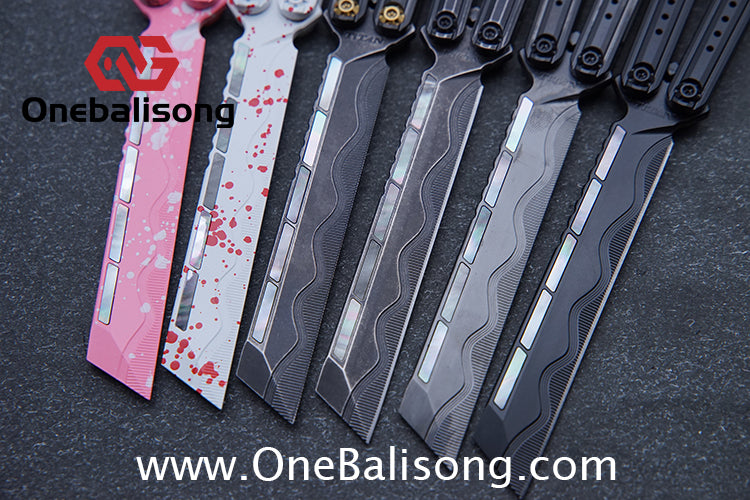 Titan Breaking Sorrow Balisong TC21 Titanium Alloy Handle M390 Stainless Steel Blade Bushing