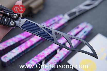 H-air YanBieGu V2 Balisong Seven Series Aluminum Alloy Handle Stainless Steel Blade Bushings