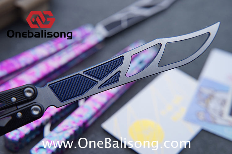 H-air YanBieGu V2 Balisong Seven Series Aluminum Alloy Handle Stainless Steel Blade Bushings