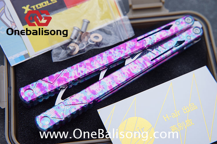 H-air YanBieGu V2 Balisong Seven Series Aluminum Alloy Handle Stainless Steel Blade Bushings
