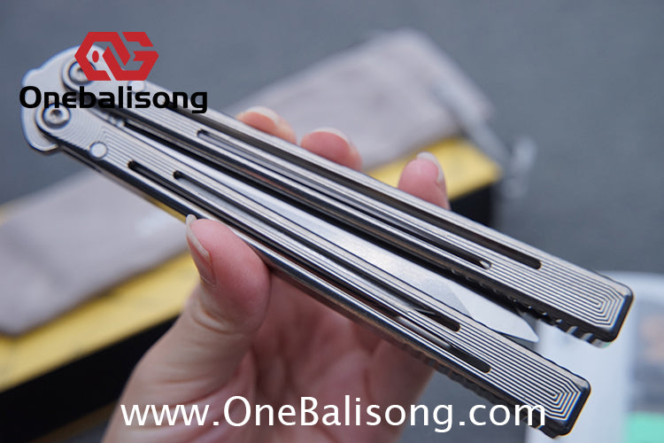 ARMED SHARK Titanium REP SE Balisong Clone TC4 Titanium Alloy Handle 5CR15 Stainless Steel Blade