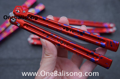 HR Killer Balisong  Seven series aluminum Handle 14c28n/vg10 Blade integrated+traditional shaft sleeve