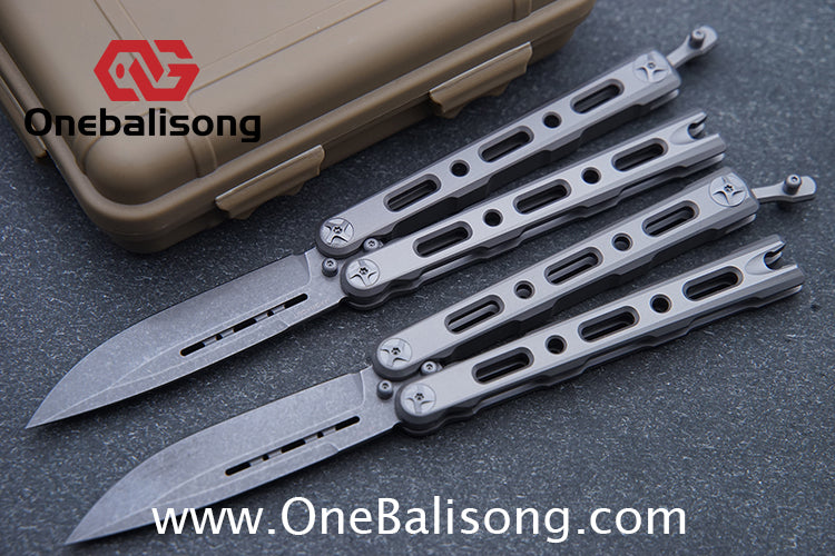 Mini Roar 82 Balisong Titanium Alloy Handle M390/MAGNACUT Stainless Steel Blade integrated Structure