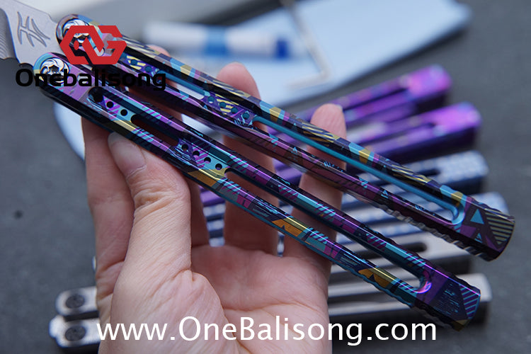 Baliplus Medusa Clone Balisong TC4 Titanium Alloy Handle VG10 Stainless Steel Blade Bushing