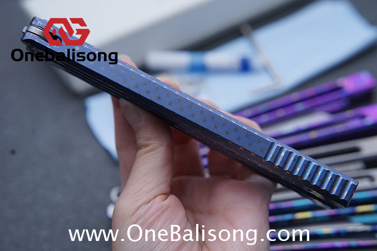 Baliplus Medusa Clone Balisong TC4 Titanium Alloy Handle VG10 Stainless Steel Blade Bushing