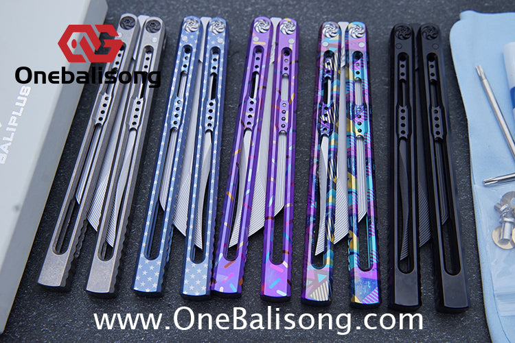 Baliplus Medusa Clone Balisong TC4 Titanium Alloy Handle VG10 Stainless Steel Blade Bushing