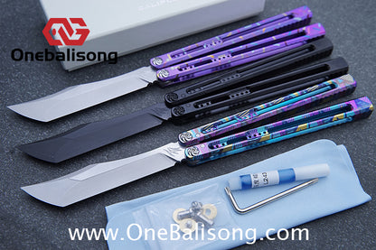 Baliplus Medusa Clone Balisong TC4 Titanium Alloy Handle VG10 Stainless Steel Blade Bushing