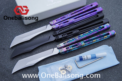 Baliplus Medusa Clone Balisong TC4 Titanium Alloy Handle VG10 Stainless Steel Blade Bushing