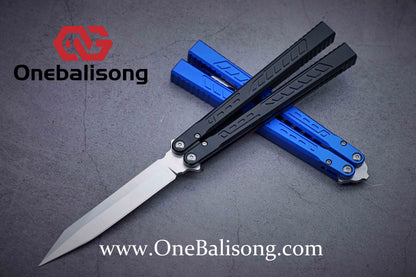 Theone Aluminum Falcon Balisong Clone Aluminum alloy-handle stainless steel blade bushings