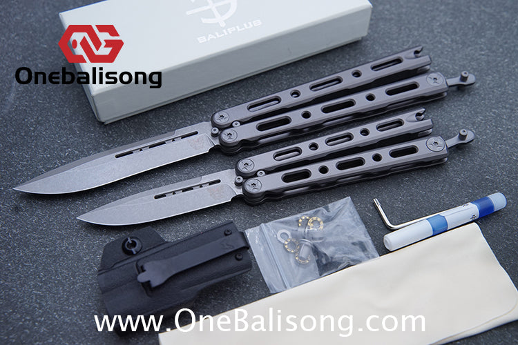 Baliplus BM85/BM82 Balisong Clone Titanium Alloy Handle VG-10 Stainless Steel Blade Double Sided KVT Structure
