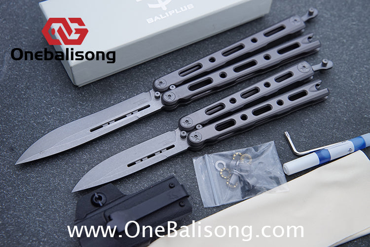 Baliplus BM85/BM82 Balisong Clone Titanium Alloy Handle VG-10 Stainless Steel Blade Double Sided KVT Structure