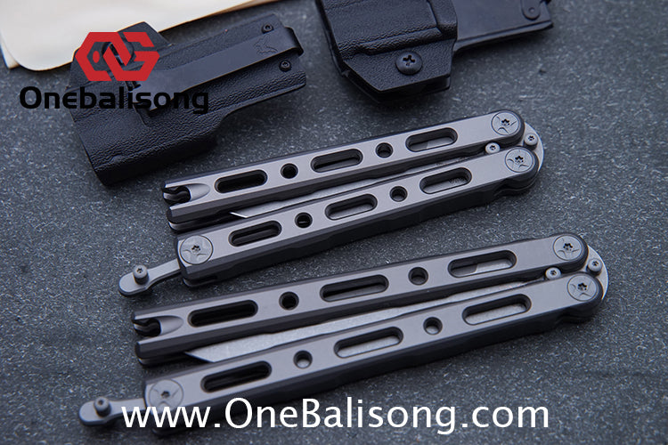 Baliplus BM85/BM82 Balisong Clone Titanium Alloy Handle VG-10 Stainless Steel Blade Double Sided KVT Structure