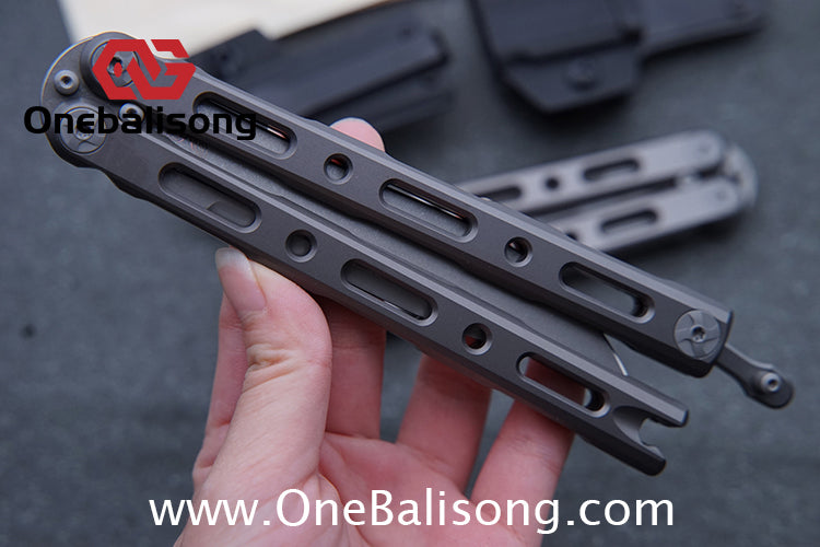 Baliplus BM85/BM82 Balisong Clone Titanium Alloy Handle VG-10 Stainless Steel Blade Double Sided KVT Structure