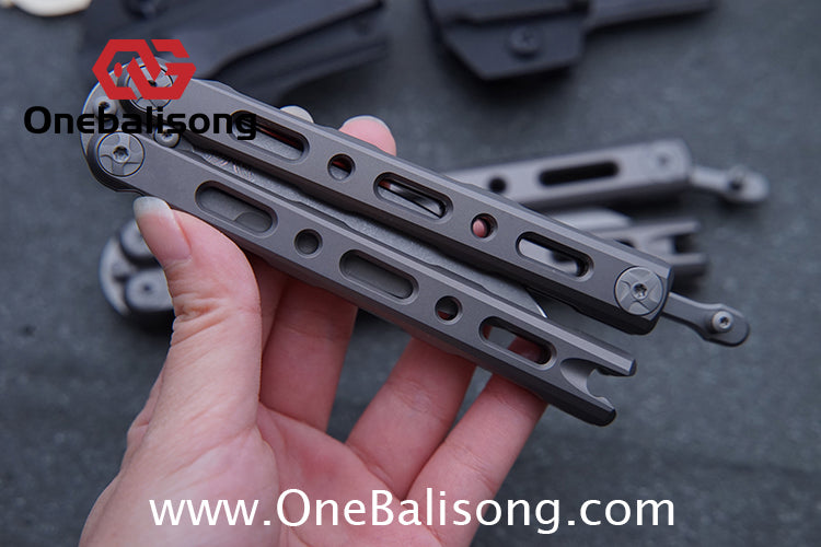 Baliplus BM85/BM82 Balisong Clone Titanium Alloy Handle VG-10 Stainless Steel Blade Double Sided KVT Structure