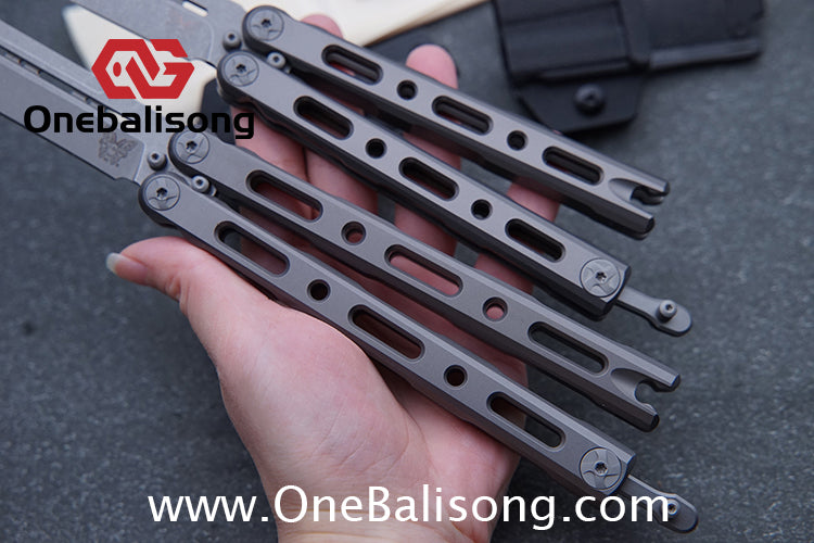 Baliplus BM85/BM82 Balisong Clone Titanium Alloy Handle VG-10 Stainless Steel Blade Double Sided KVT Structure