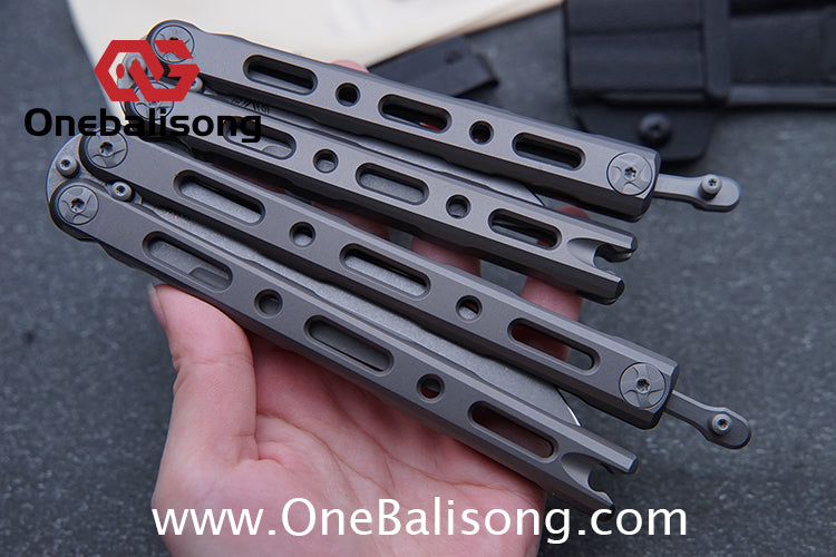 Baliplus BM85/BM82 Balisong Clone Titanium Alloy Handle VG-10 Stainless Steel Blade Double Sided KVT Structure