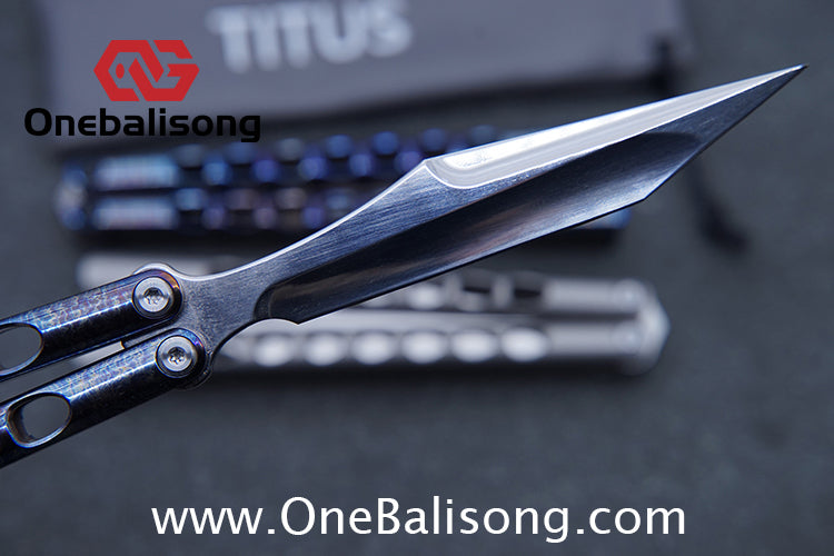 TITUS Fiore Clone Balisong Titanium Alloy Handle VG10 Stainless Steel Fake Blade Bushing