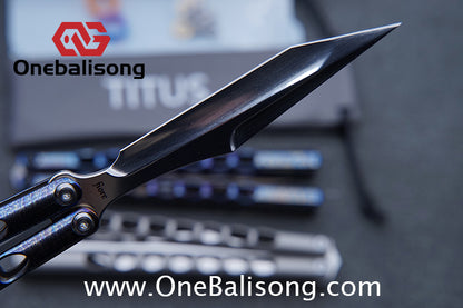 TITUS Fiore Clone Balisong Titanium Alloy Handle VG10 Stainless Steel Fake Blade Bushing