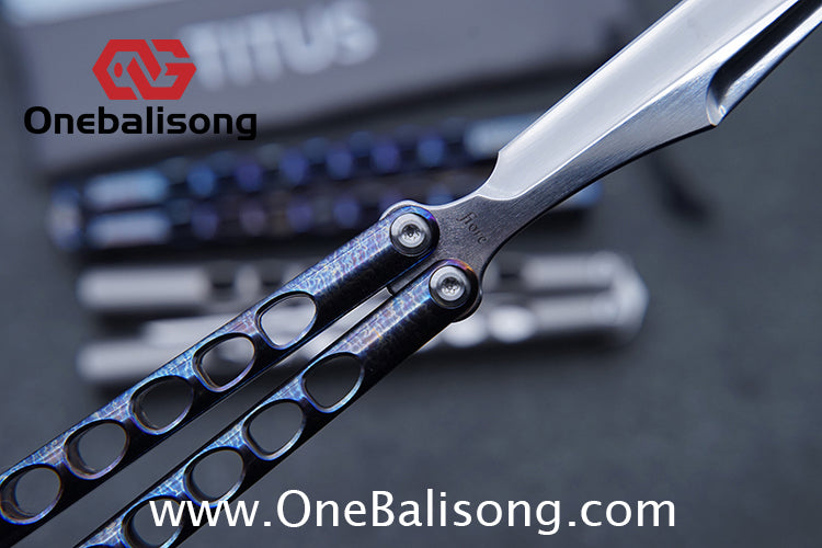 TITUS Fiore Clone Balisong Titanium Alloy Handle VG10 Stainless Steel Fake Blade Bushing