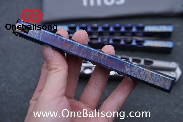 TITUS Fiore Clone Balisong Titanium Alloy Handle VG10 Stainless Steel Fake Blade Bushing