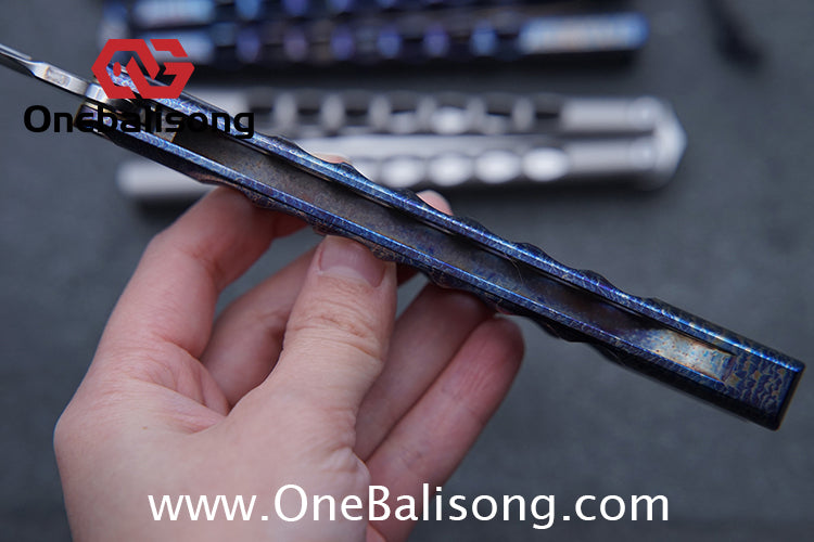 TITUS Fiore Clone Balisong Titanium Alloy Handle VG10 Stainless Steel Fake Blade Bushing