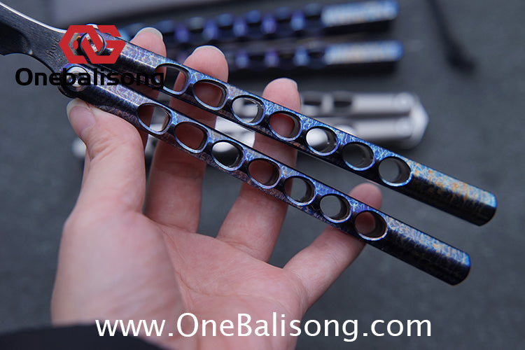 TITUS Fiore Clone Balisong Titanium Alloy Handle VG10 Stainless Steel Fake Blade Bushing