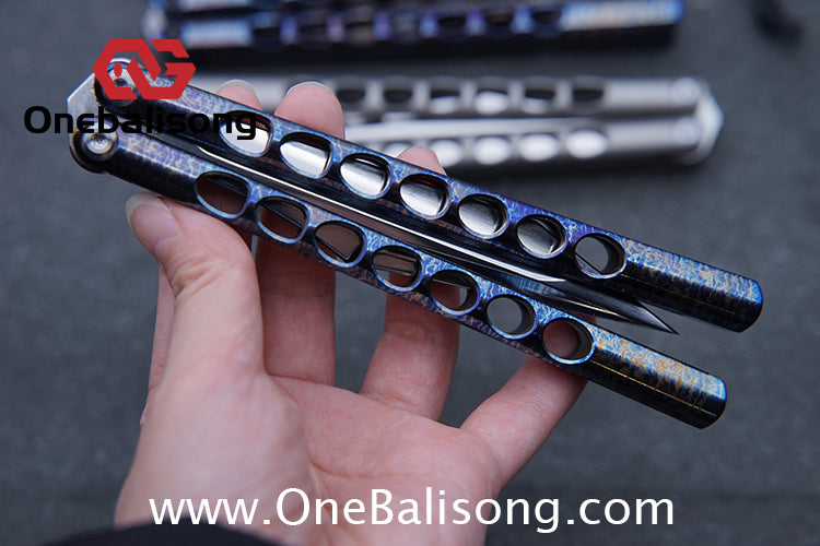 TITUS Fiore Clone Balisong Titanium Alloy Handle VG10 Stainless Steel Fake Blade Bushing