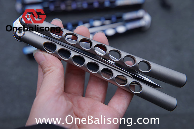 TITUS Fiore Clone Balisong Titanium Alloy Handle VG10 Stainless Steel Fake Blade Bushing
