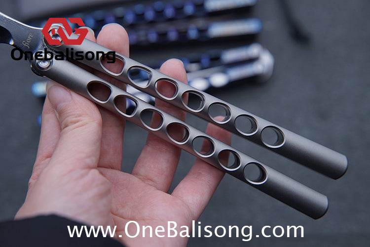 TITUS Fiore Clone Balisong Titanium Alloy Handle VG10 Stainless Steel Fake Blade Bushing