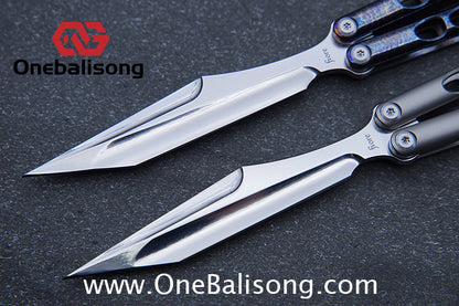 TITUS Fiore Clone Balisong Titanium Alloy Handle VG10 Stainless Steel Fake Blade Bushing