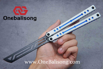 Baliplus Nautilus V1 Balisong Clone Aluminum Alloy G10 Patch Handle Stainless Steel Blade Bushing