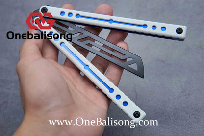 Baliplus Nautilus V1 Balisong Clone Aluminum Alloy G10 Patch Handle Stainless Steel Blade Bushing