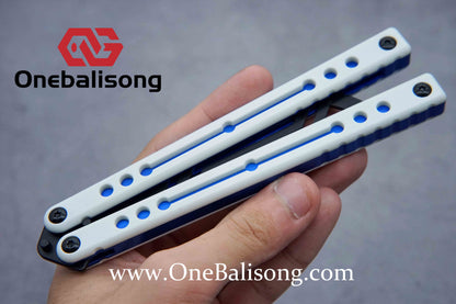Baliplus Nautilus V1 Balisong Clone Aluminum Alloy G10 Patch Handle Stainless Steel Blade Bushing