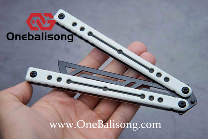 Baliplus Nautilus V1 Balisong Clone Aluminum Alloy G10 Patch Handle Stainless Steel Blade Bushing