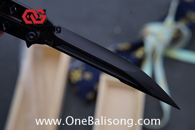 Blue River Konohishi Clone Balisong Titanium Alloy Handle Stainless Steel Blade Bushing