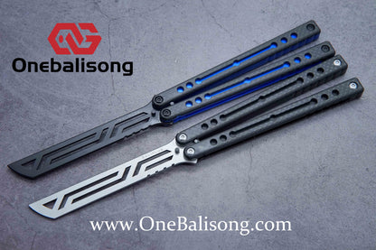 Baliplus Nautilus V1 Balisong Clone Aluminum Alloy G10 Patch Handle Stainless Steel Blade Bushing