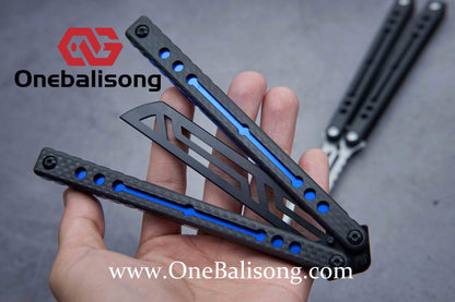 Baliplus Nautilus V1 Balisong Clone Aluminum Alloy G10 Patch Handle Stainless Steel Blade Bushing