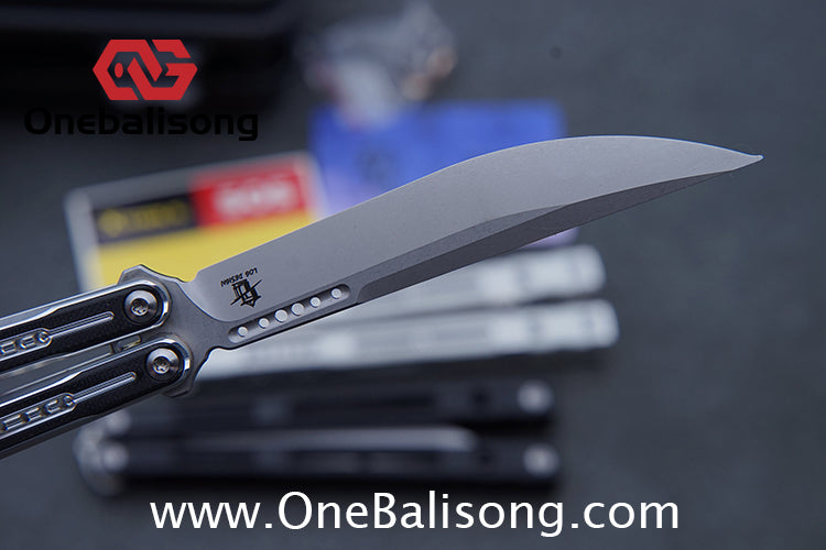 LOG & Asgard Lyra Balisong Aluminum Alloy Handle G10 paster Stainless Steel Fake Blade Sandwich Structure Bushing