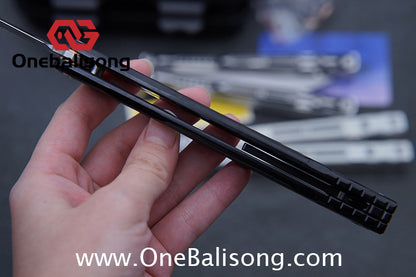 Log & Asgard Lyra V2 Balisong Aluminum Alloy Handle G10 paster Stainless Steel Fake Blade Sandwich Structure Bushing
