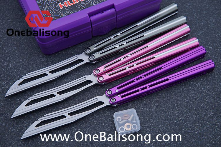 Flux V2 Original Balisong Aluminum Alloy Splicing Integrated Handle Stainless Steel Blade Bushing